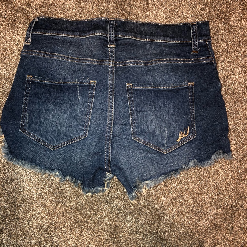 Express high rise denim shorts